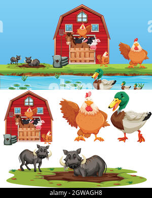 Set of farm element illustration Stock Vector Image & Art - Alamy