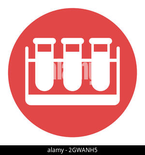 Test tubes vector white glyph icon. Medical sign Stock Vector