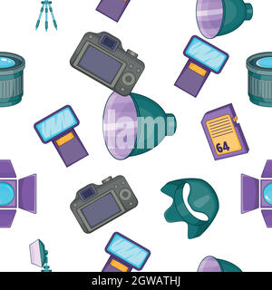 Photography pattern, cartoon style Stock Vector