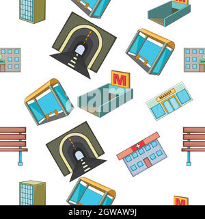 Building pattern, cartoon style Stock Vector
