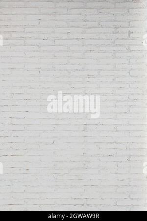Brick grunge white wall texture background. Stock Photo