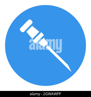 Catheter vector white glyph icon. Medical sign Stock Vector