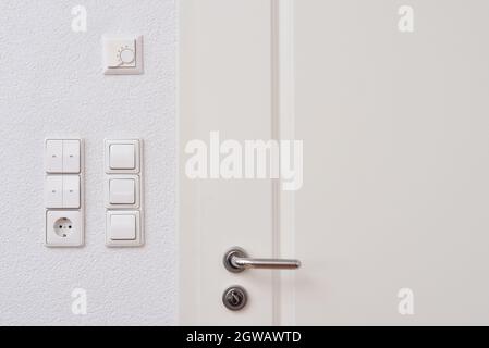 Roller shutter door and automatic door switch in new factory building ...