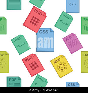 Kind of files pattern, cartoon style Stock Vector