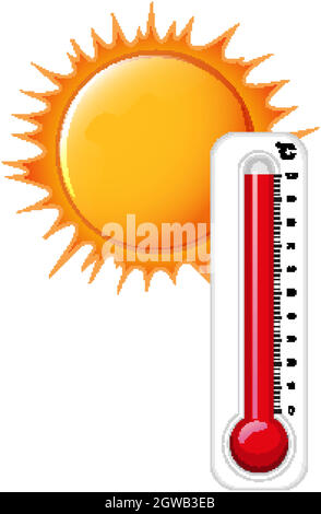 Thermometer hot semi flat colour vector object. Weather temperature. Hot  summer. Wave heat. Editable cartoon clip art icon on white background.  Simple spot illustration for web graphic design 25728662 Vector Art at