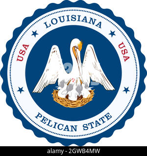 Louisiana Emblem as vector on isolated white background. Stock Vector