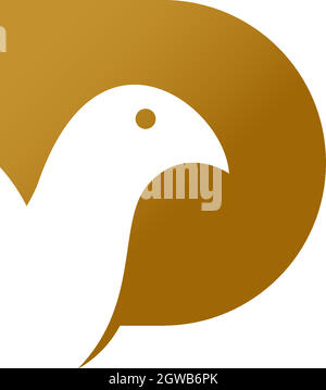 Bird dove icon logo design template illustration Stock Vector