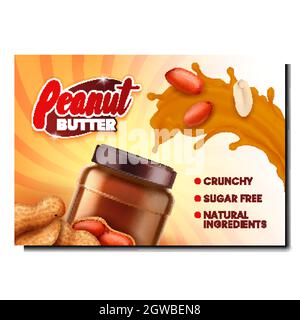 Peanut Butter Food Creative Promo Poster Vector Stock Vector