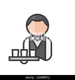 Butler avatar. Profile user, person. People icon. Vector illustration Stock Vector