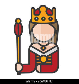 Queen avatar. Profile user, person. People icon. Vector illustration Stock Vector