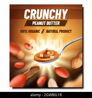 Crunchy Peanut Butter Promotional Banner Vector Stock Vector