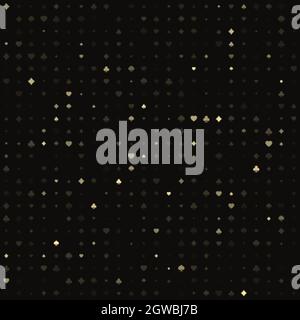 Seamless poker cards suit background. Four playing card symbol texture for casino banner or poster. Vector illustration Stock Vector