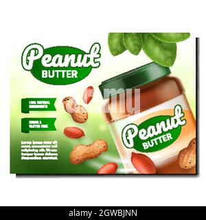 Peanut Butter Creative Promotional Banner Vector Stock Vector