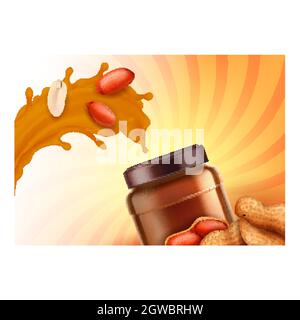 Peanut Butter Food Creative Promo Poster Vector Stock Vector