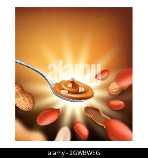 Crunchy Peanut Butter Promotional Banner Vector Stock Vector