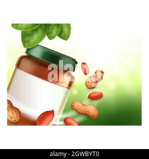 Peanut Butter Creative Promotional Banner Vector Stock Vector