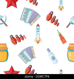 Country Russia pattern, cartoon style Stock Vector