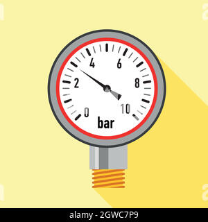 Manometer icon, flat style Stock Vector