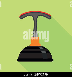 Cup plunger icon, flat style Stock Vector