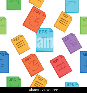Document types pattern, cartoon style Stock Vector
