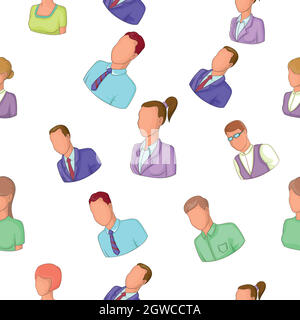 Avatar pattern, cartoon style Stock Vector