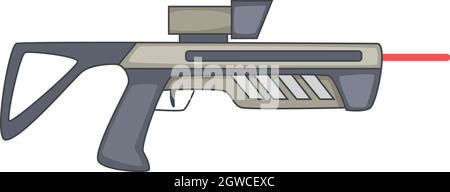 Futuristic ray gun weapon icon, cartoon style Stock Vector