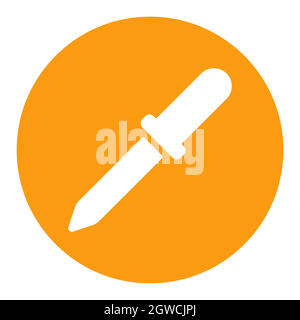 Dropper vector white glyph icon. Medical sign Stock Vector