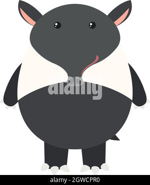 Tapir on white background Stock Vector