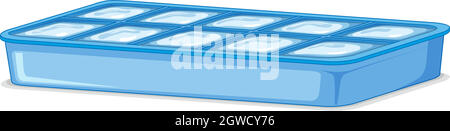 Ice tray full of ice on white background Stock Vector