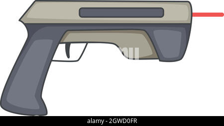 Laser beam pistol icon, cartoon style Stock Vector