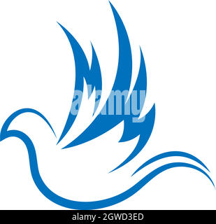 Bird dove icon logo design template illustration Stock Vector
