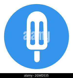 Popsicle vector white glyph icon. Fast food sign Stock Vector