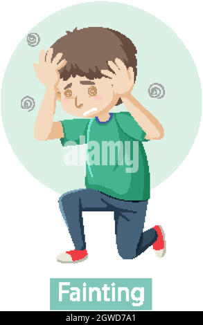 Cartoon character with fainting symptoms Stock Vector Image & Art - Alamy