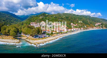 Famous village of Agios Ioannis, Pelion, Greece. Stock Photo