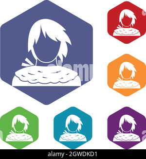 Male shorn icons set Stock Vector