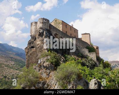 Impressive citadel in Corte, Corsica, France. Stock Photo