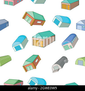 Garage pattern, cartoon style Stock Vector
