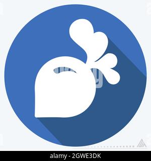 Icon Beetroot - Long Shadow Style - Simple illustration, Editable stroke, Design template vector, Good for prints, posters, advertisements, announceme Stock Vector