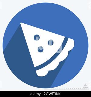 Icon Pizza - Long Shadow Style - Simple illustration, Editable stroke, Design template vector, Good for prints, posters, advertisements, announcements Stock Vector