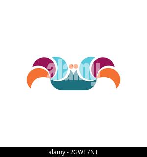 abstract crab stylish logo icon flat vector concept graphic design Stock Vector