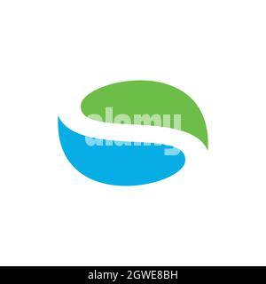 abstract leaf water letter S logo icon flat vector concept graphic design Stock Vector