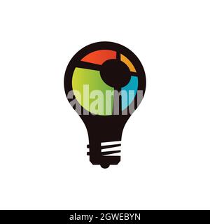 bulb creative idea logo icon flat vector concept graphic design Stock Vector