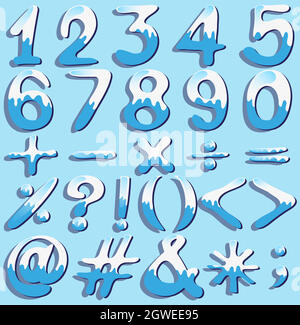 Colored numbers and symbols Stock Vector