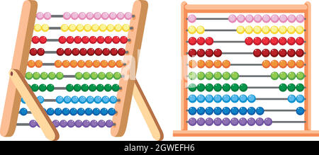 A Colourful Abacus on White Background Stock Vector