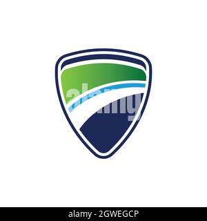 shield guard protection logo icon flat vector concept graphic design Stock Vector