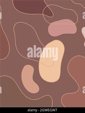 Abstract card hand drawn for banners, poster. Brown tones. Stock Vector