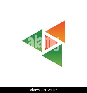 triangle play stylish logo icon flat vector concept graphic design Stock Vector