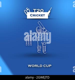 Cricket Match ICC T20 World Cup design poster. Stock Photo