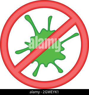 Red prohibition sign and green slime icon Stock Vector