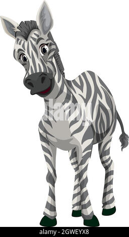 Happy zebra on white background illustration Stock Vector Image & Art ...